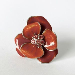 Adjustable costume ring abstract flower